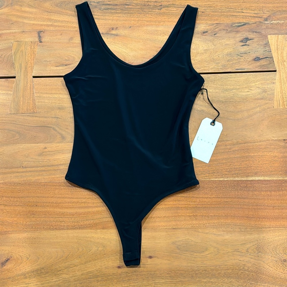 Leith Thong Black Bodysuit in Size XS.